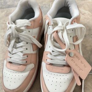 Off-White Blush and White Sneakers
